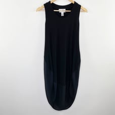 Joseph Ribkoff Solid Black Sleeveless Round Hem Mini Dress Women's Size 6