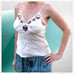 NWT - Hale Bob Silk Sleeveless White Cami Embroidered Top Sz.XS