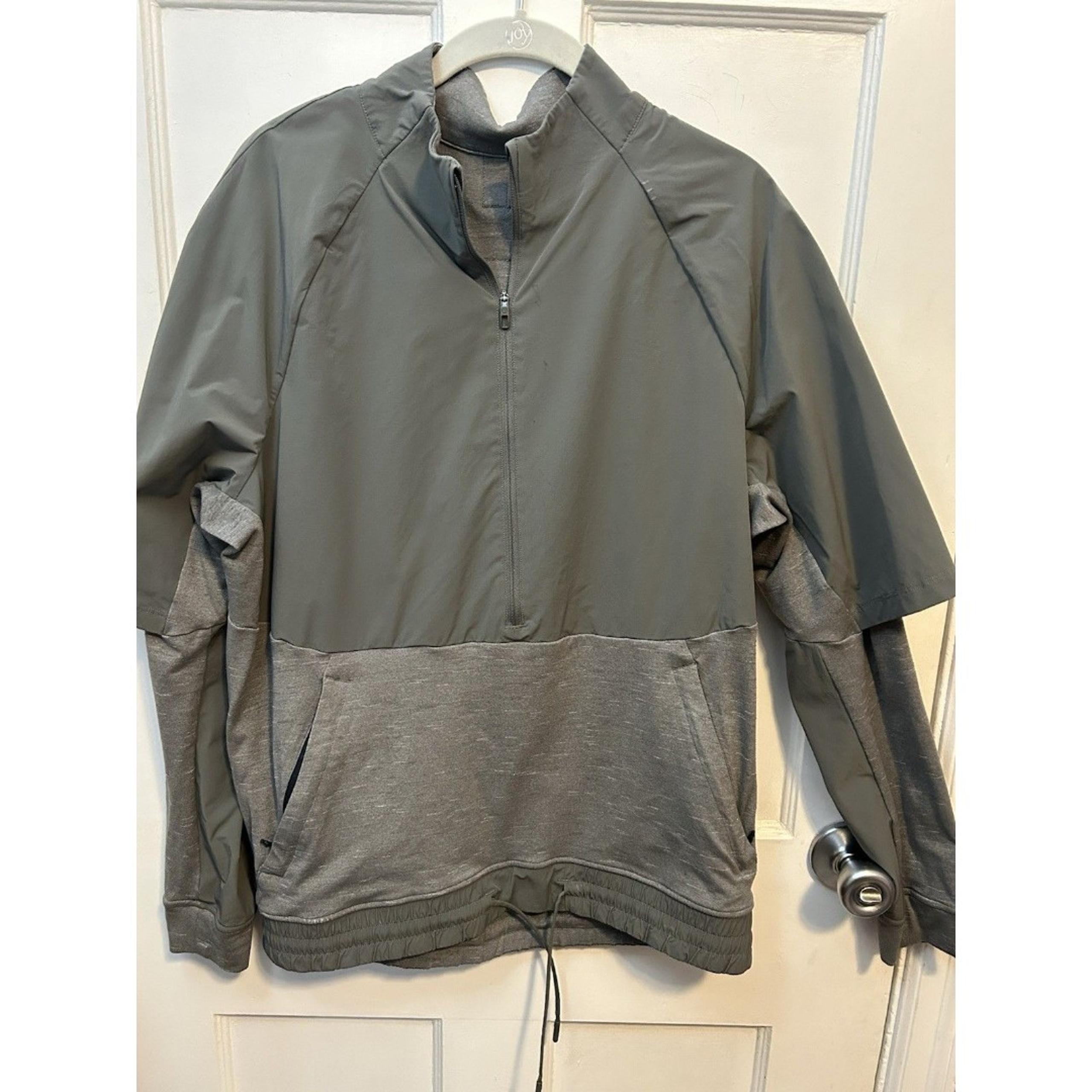 Lululemon Train On Site Pullover Jacket Men Medium Sage Gray 1/2 Zip Sweatshirt