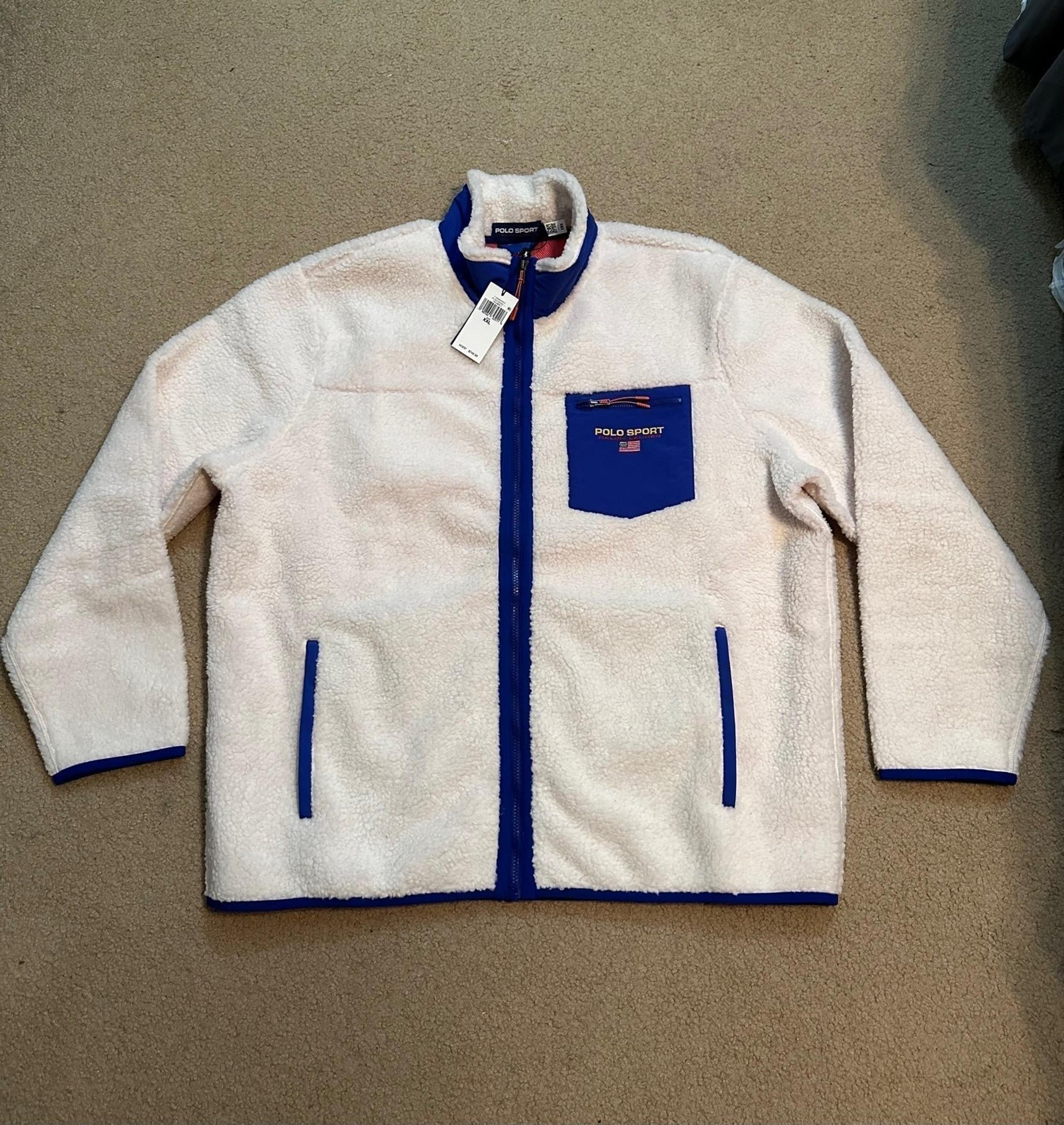 NEW POLO RALPH LAUREN POLO SPORT PILE POLAR FLEECE JACKET CREAM WHITE MENS XXL