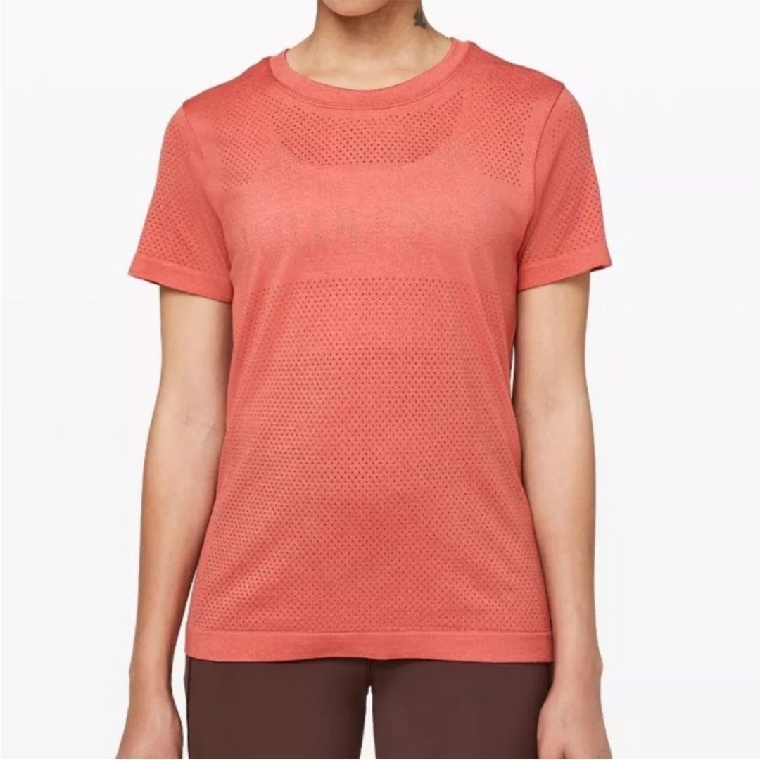 Lululemon Breeze Front Orange Hue Tee Top Shirt 8