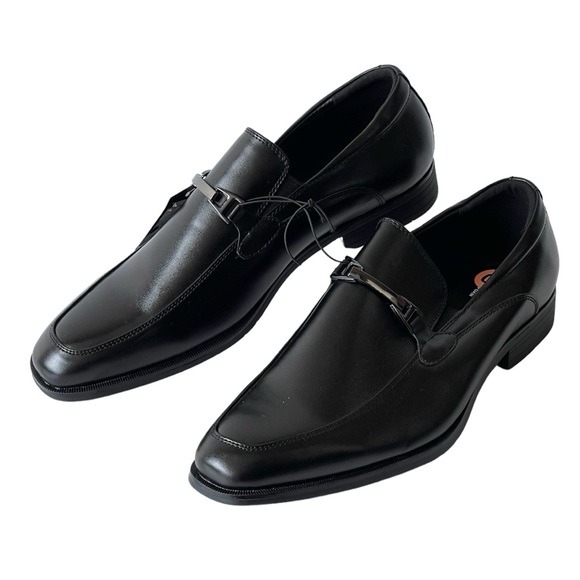 Van Heusen Men's Black Leather Oxford Comfort Loafer Tate Slip On Shoes, Sz 10