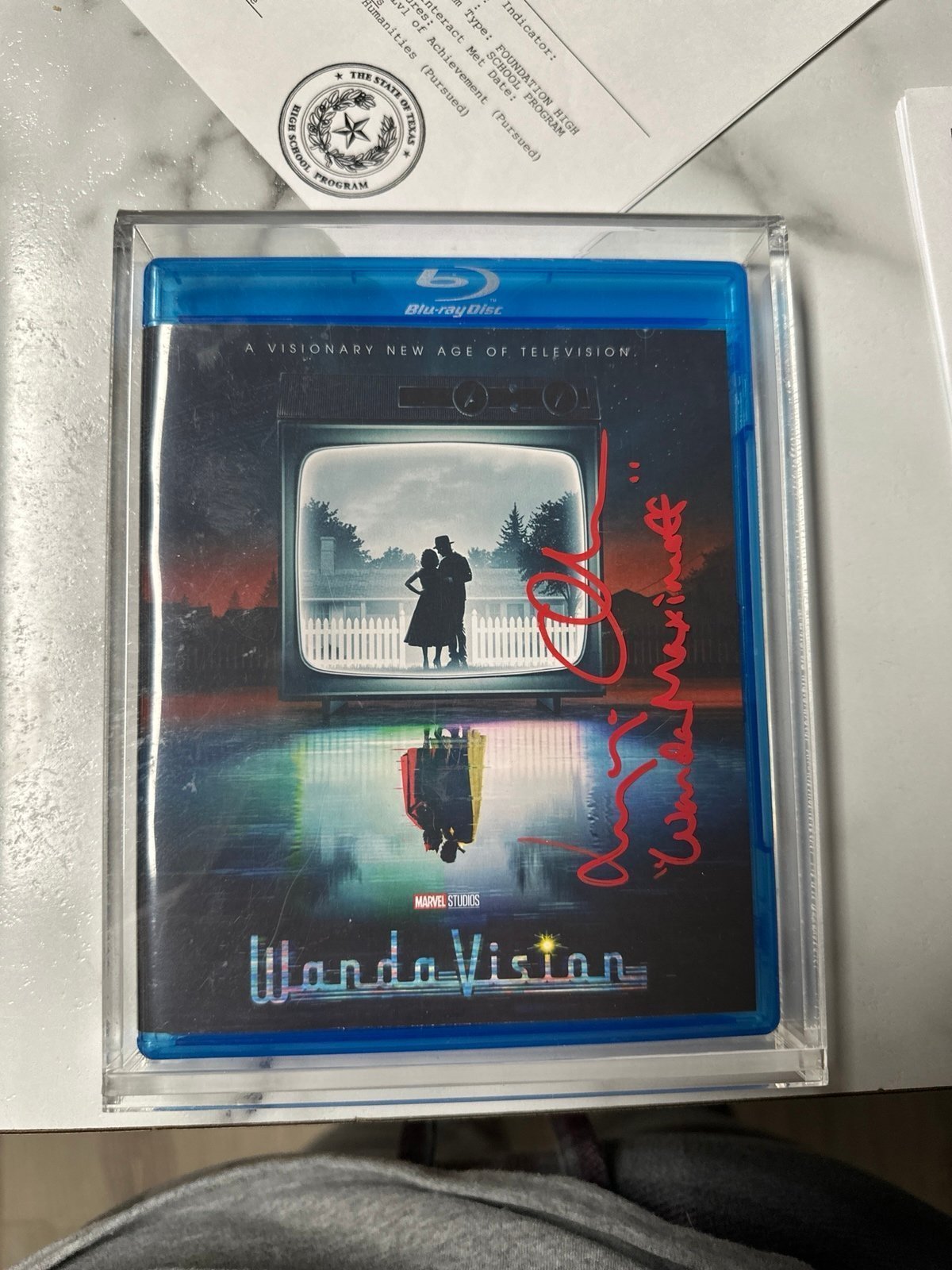 Rare marvel signed wandavision DVD Scarlet Witch