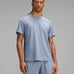 NWT Lululemon Soft Jersey Short-Sleeve Shirt Heathered Blue Willow/ Blue Linen M