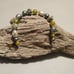 Handcrafted Nature Green Yellow Cream Inspired Bead Bracelet Silver Clay Pearls