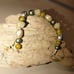 Handcrafted Nature Green Yellow Cream Inspired Bead Bracelet Silver Clay Pearls