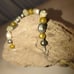 Handcrafted Nature Green Yellow Cream Inspired Bead Bracelet Silver Clay Pearls
