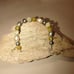 Handcrafted Nature Green Yellow Cream Inspired Bead Bracelet Silver Clay Pearls