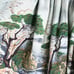 Mid century cotton skirt Asian style landscape summer gray green tan 24 waist S