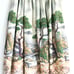 Mid century cotton skirt Asian style landscape summer gray green tan 24 waist S