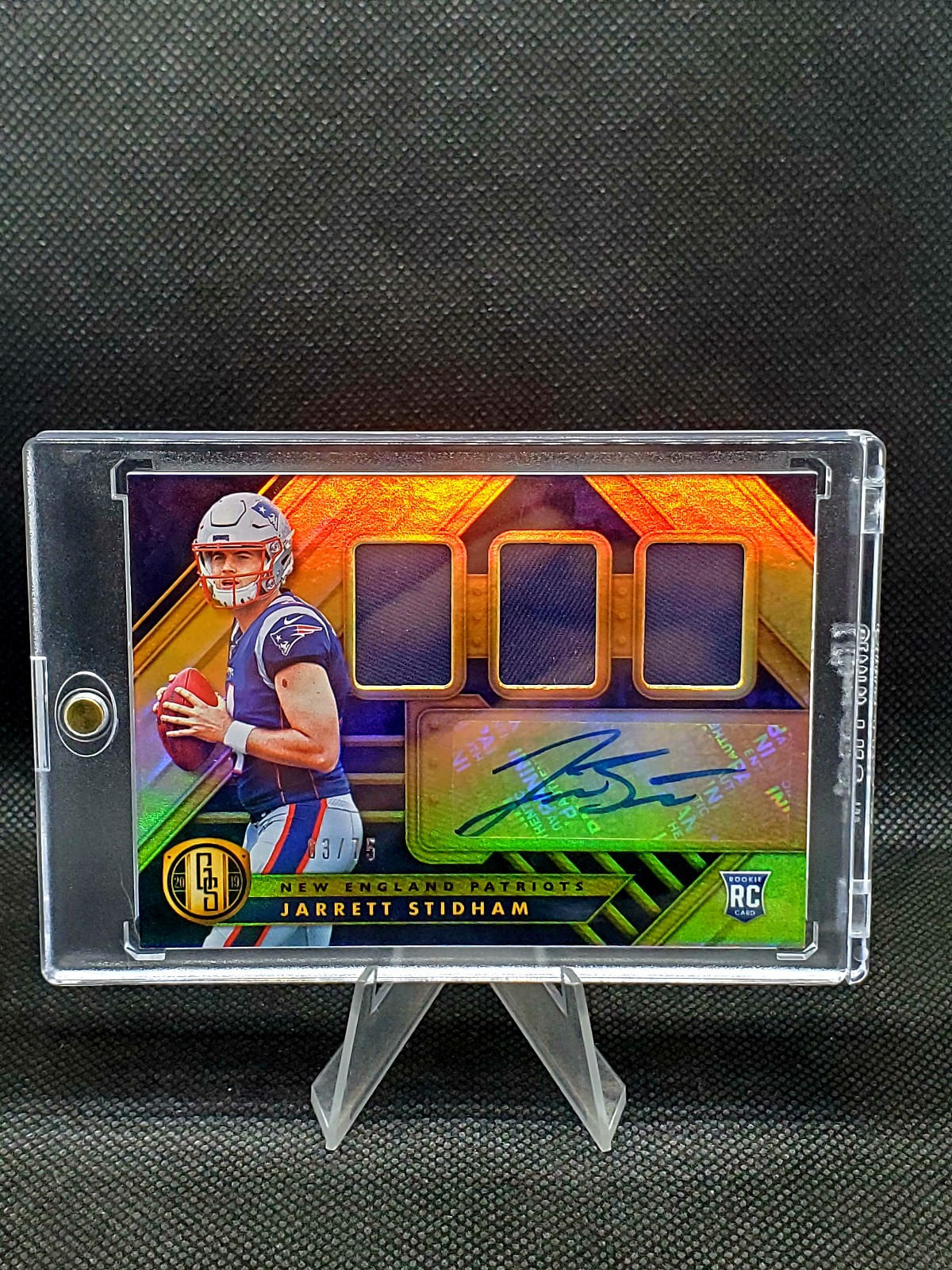 Jarrett Stidham #/75 Gold Standard RPA Rookie Patch Autograph Auto LV Raiders RC