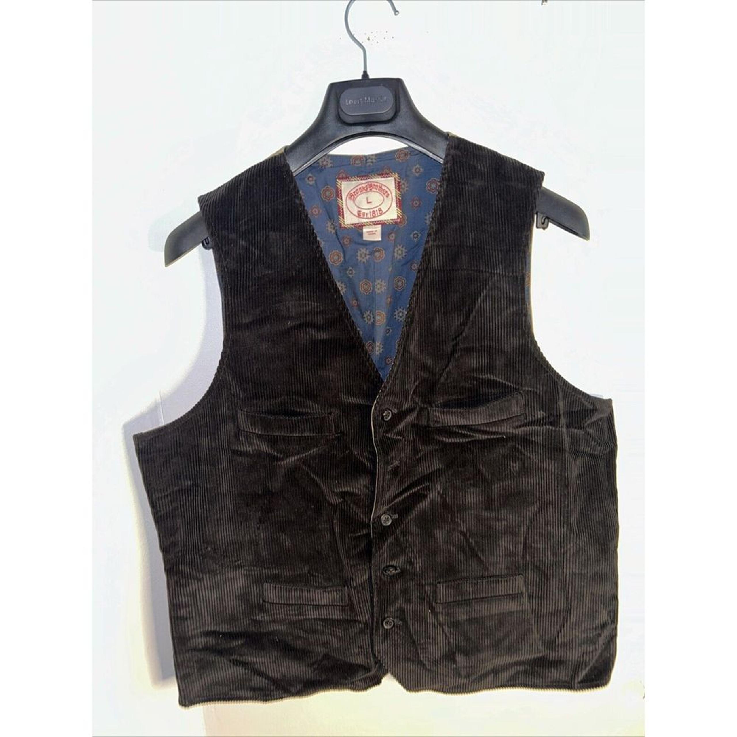 Vintage Brooks Brothers Vest 100% Cotton Button, 4 Pocket Mens Large