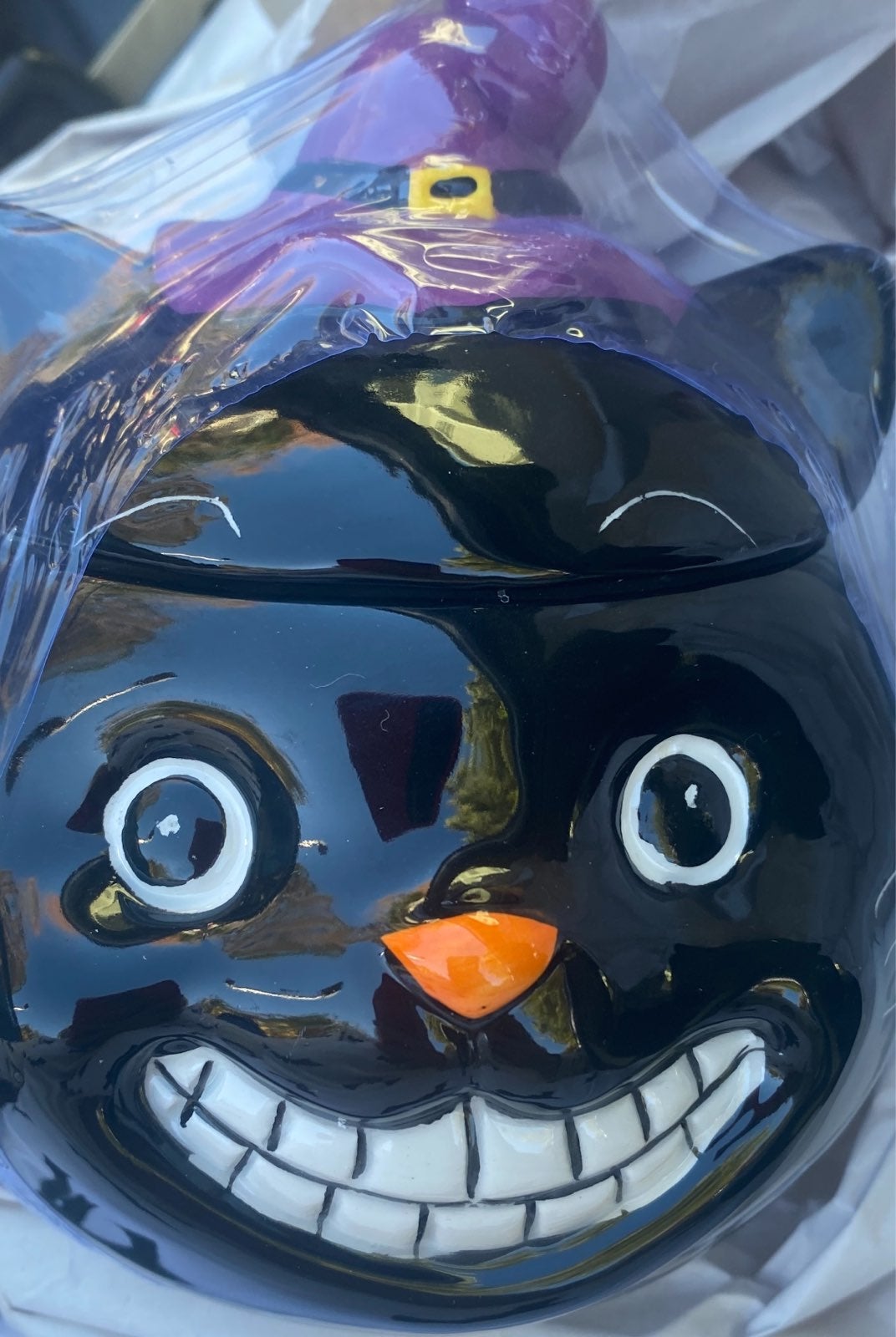 MAXCERA Halloween Ceramic Cat Canister
