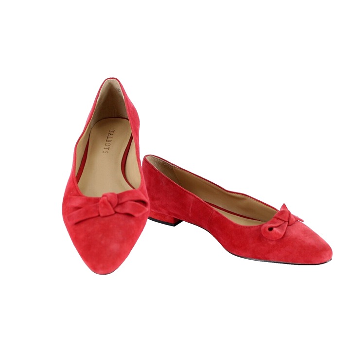 Talbots NEW 129 Edison Knot Sz 7M Red Slip On Leather Upper Leather Inner Flats