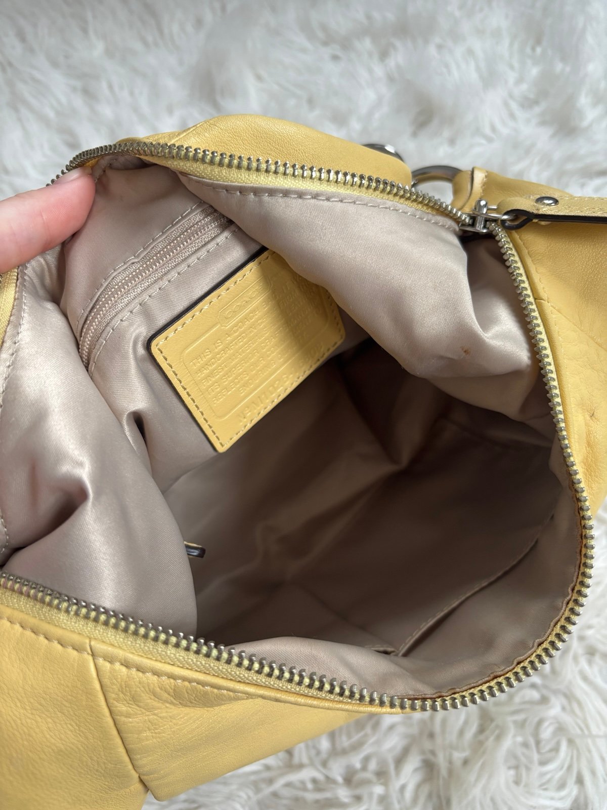 Rare Vintage Coach Yellow Hobo Bag