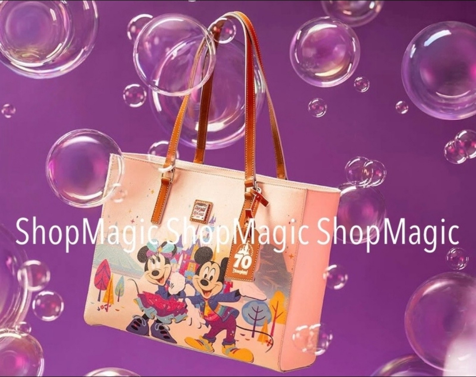 Disney Parks Disneyland 70th Anniversary Dooney & Bourke Tote Bag Mickey & Minni