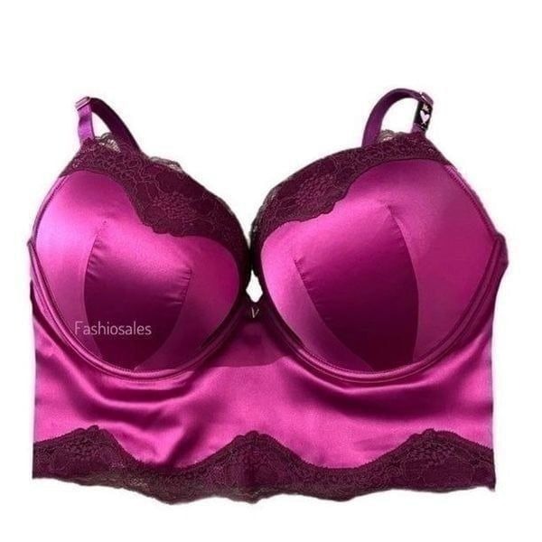 Victorias Secret Very Sexy Bombshell Add-2-Cups Push Up Corset Top Raspberry 32B