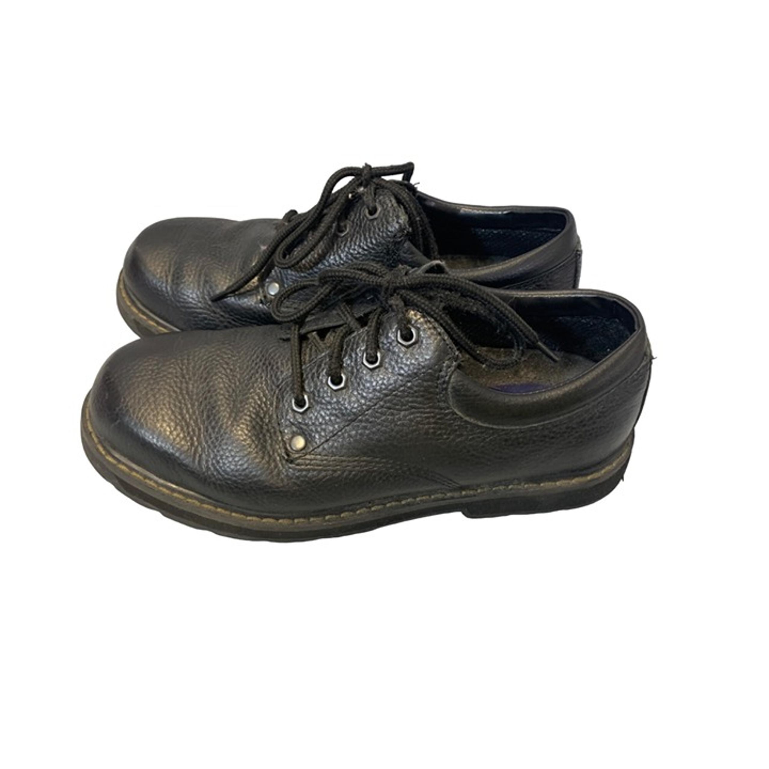 Black Dr Scholls Mens Size 10 W Slip Resistant Black Dress Shoes Tie Lace Up Wor