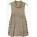Free People Valentina Ivory Beige Turtleneck Sleeveless Tunic Sweater Sz XS