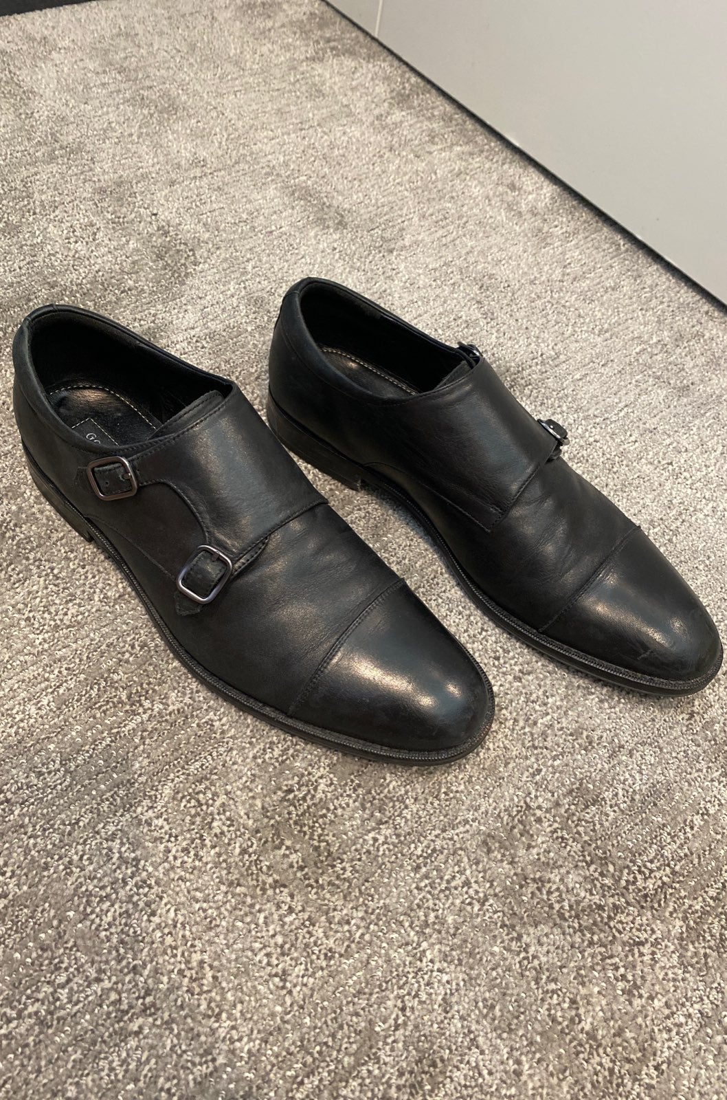 Men's double buckle monk strap dress sho