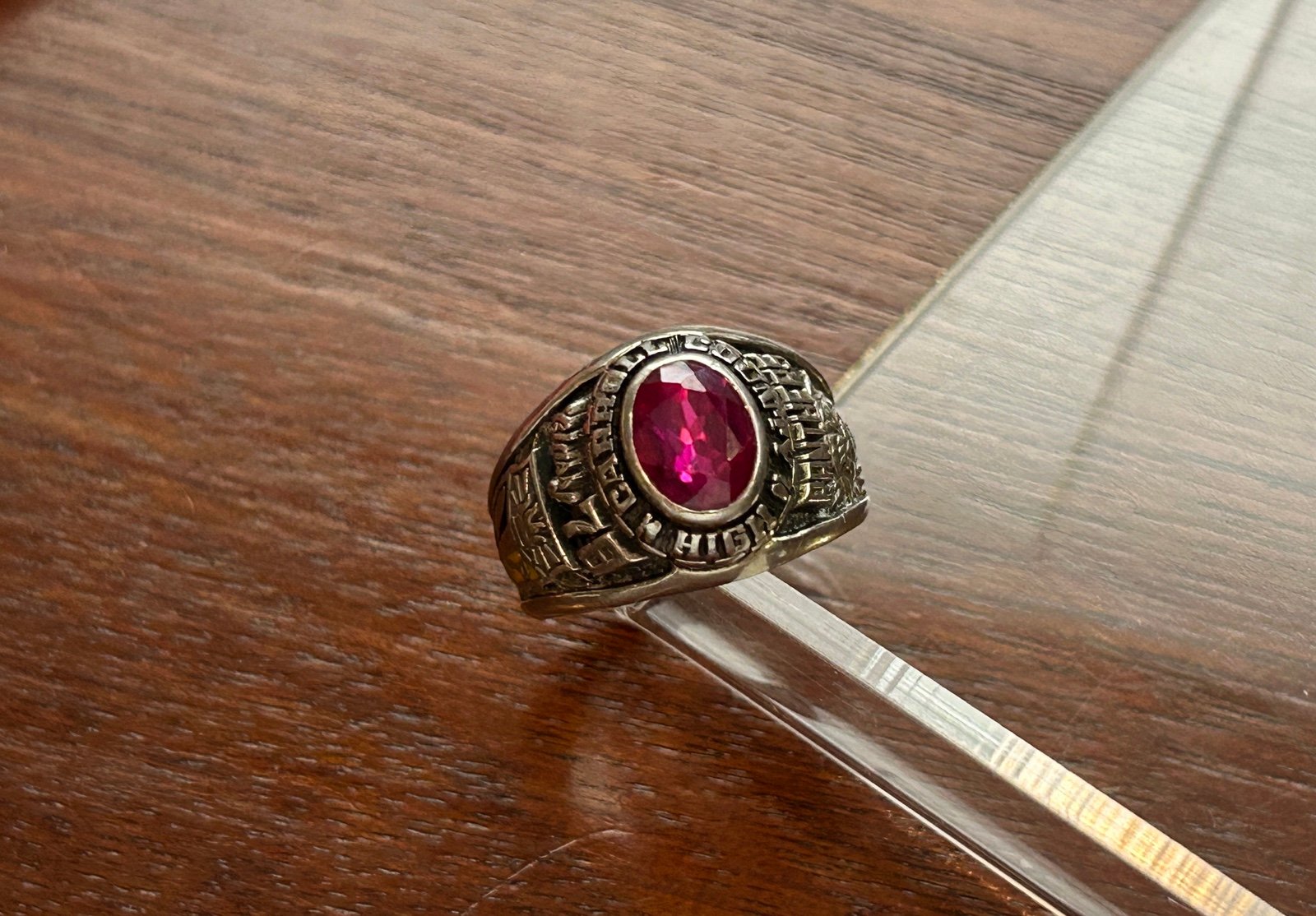 10k White Gold Designer AC Class School Highscool Ring Carroll County Ky 1978