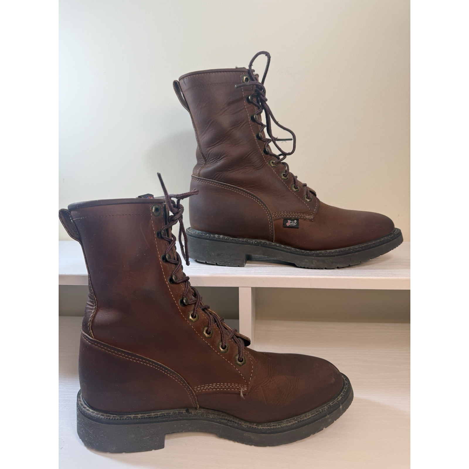 Justin Original Work Soft Toe Boots Double Comfort 0760 Size 8 1/2 D USA Made