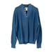 Vintage L.L. Bean Blue Shawl Collar Knit Henley Sweater Cotton - Men's Size XL