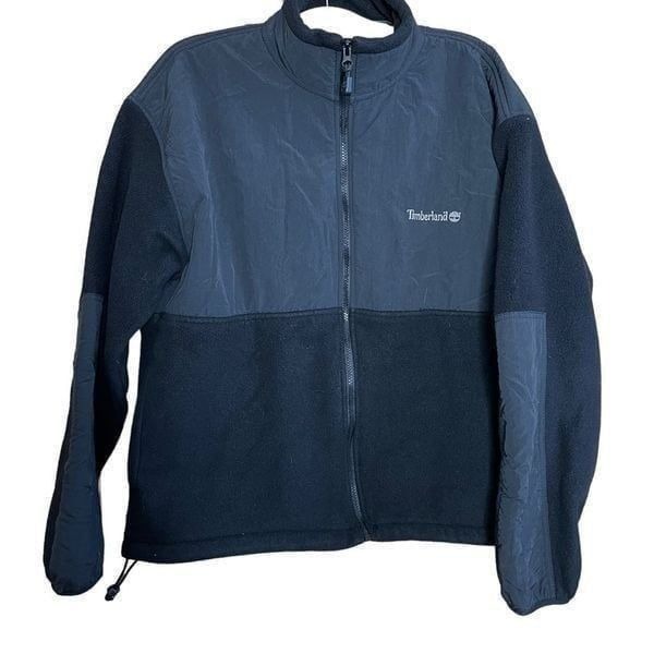 Timberland Jacket Mens MEDIUM Black Fleece Full Zip Long Sleeve Outdoors Winter