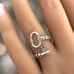 The Open Key Ring in antiqued silver 925 adjustable