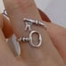 The Open Key Ring in antiqued silver 925 adjustable