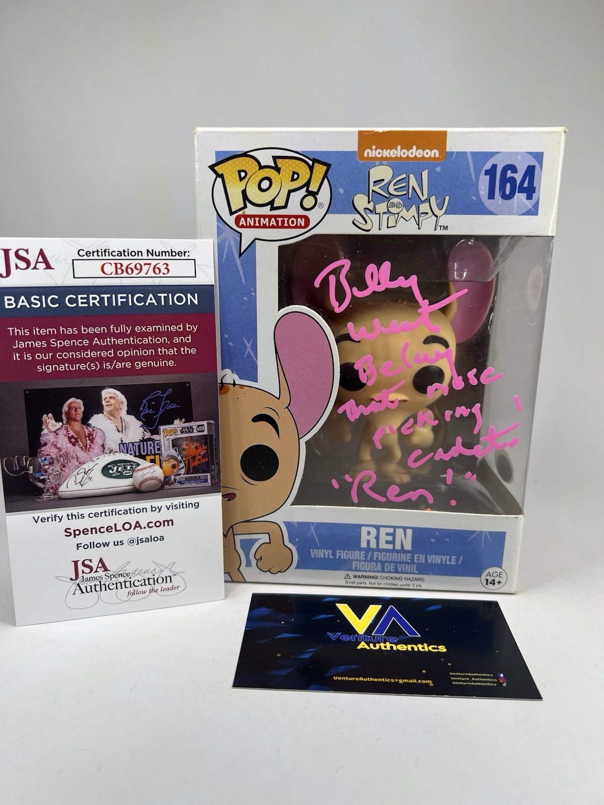 Billy West Signed Ren Ren & Stimpy Funko Pop w/ JSA COA