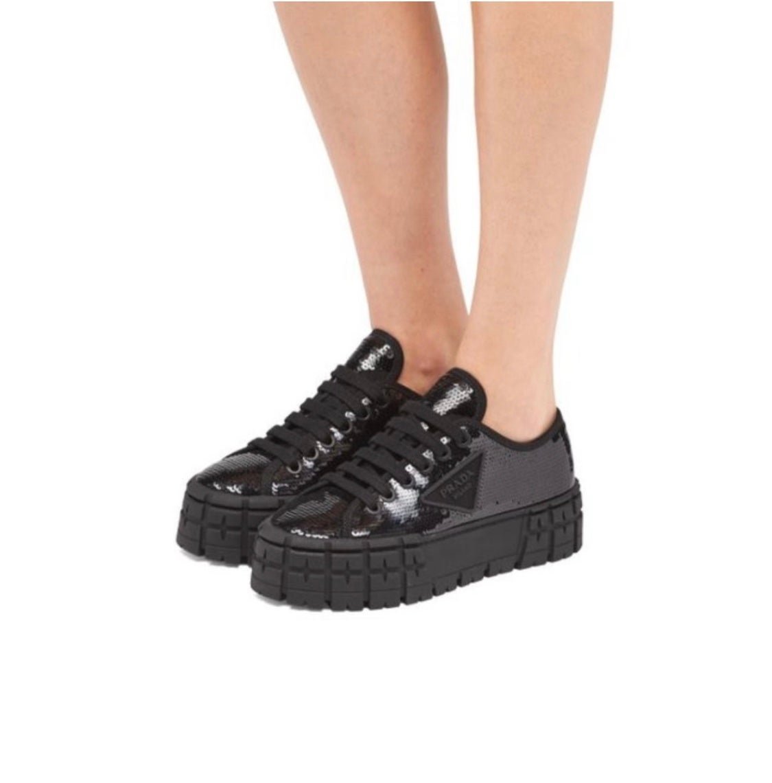 Prada Double Wheel Sequin Sneakers Size 41