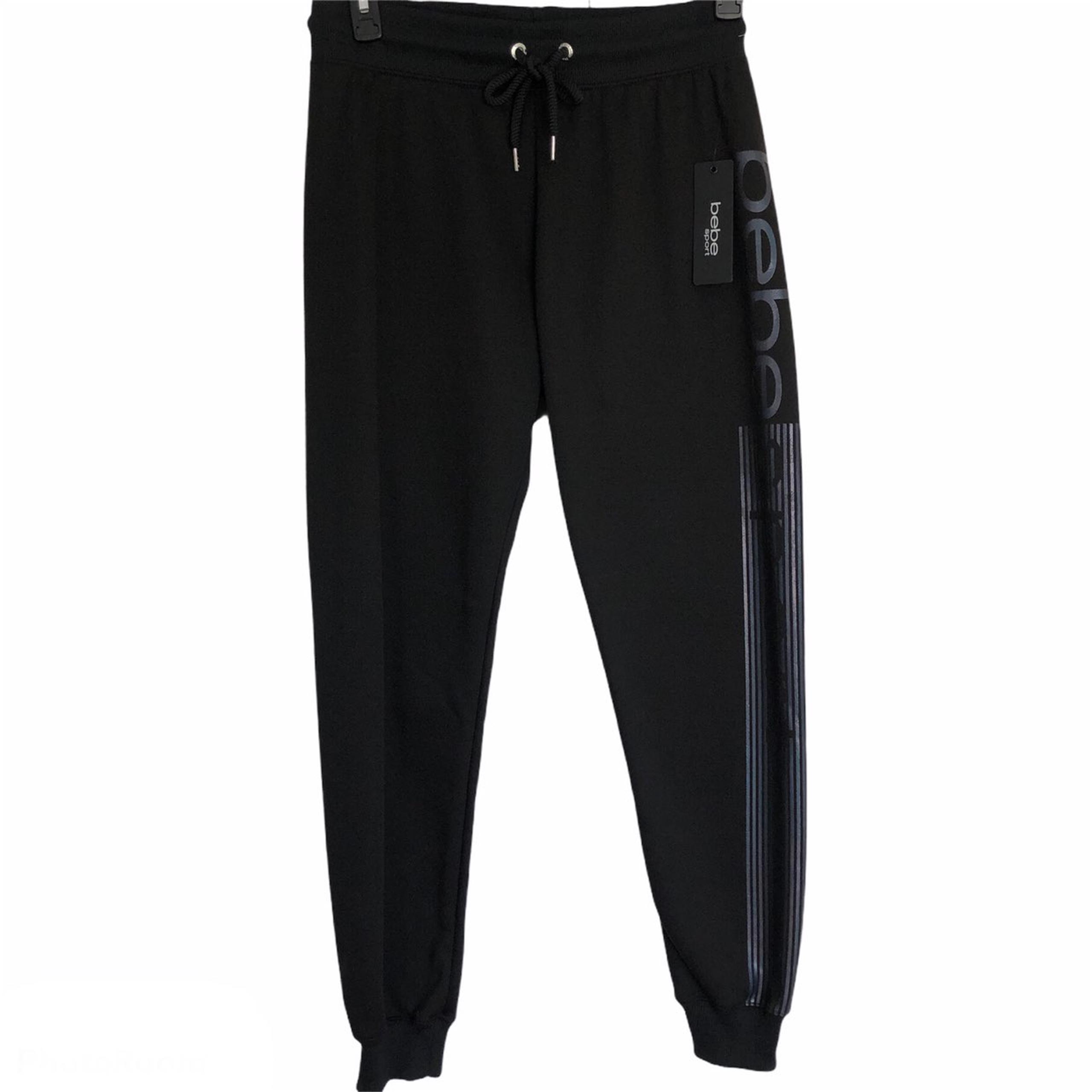 Bebe Sport Logo Stripe Jogger Sweatpants