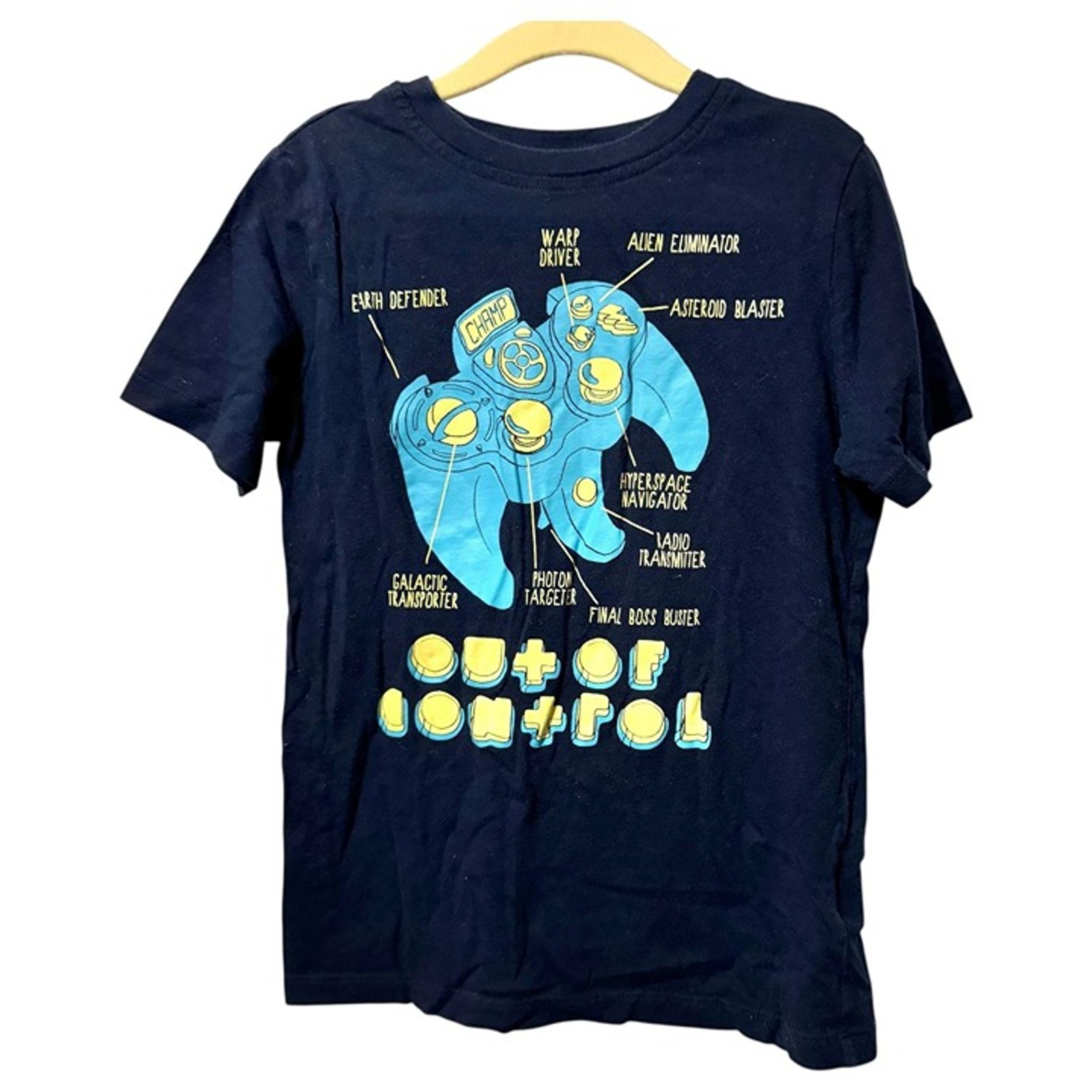 Lands' End Kids Short Sleeve T-Shirt, Video Game Controller, Navy, Size L/7