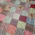 Vintage Handsewn Patchwork Cutter Quilt Distressed Frayed Edges Apx 73x69