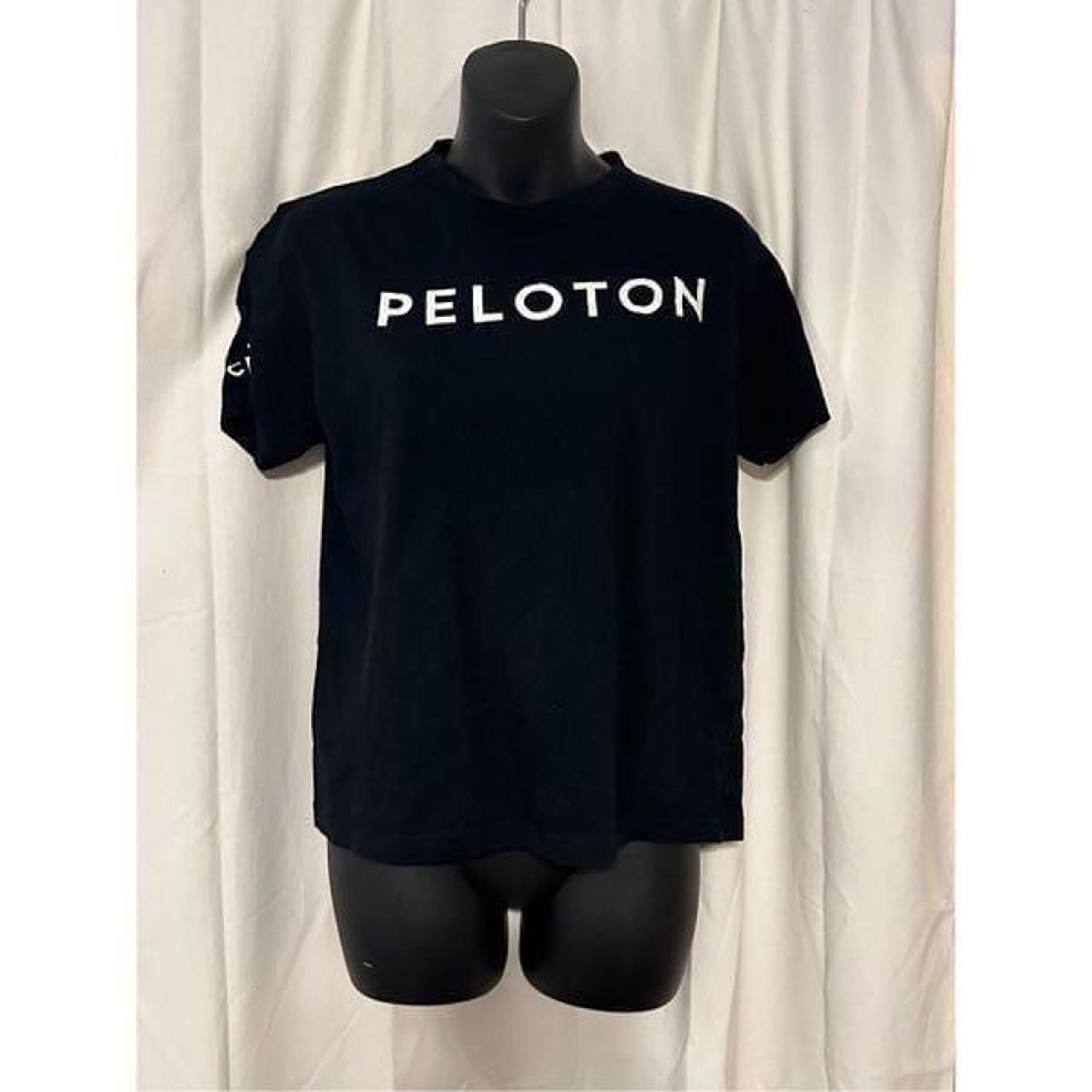 Peloton Century Short Sleeve T-Shirt women Size XS Black 100% Cotton GOOD CONDIT
