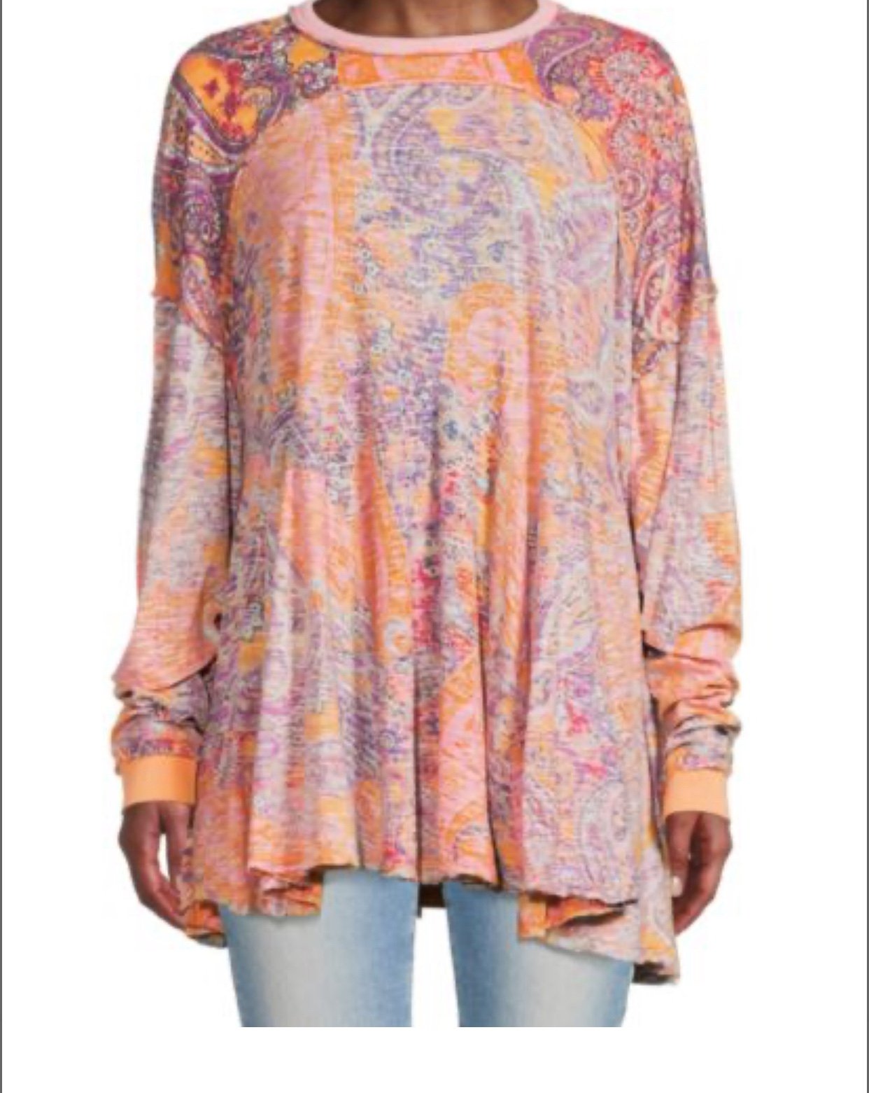 Free People's burnout tee is printed Size Small