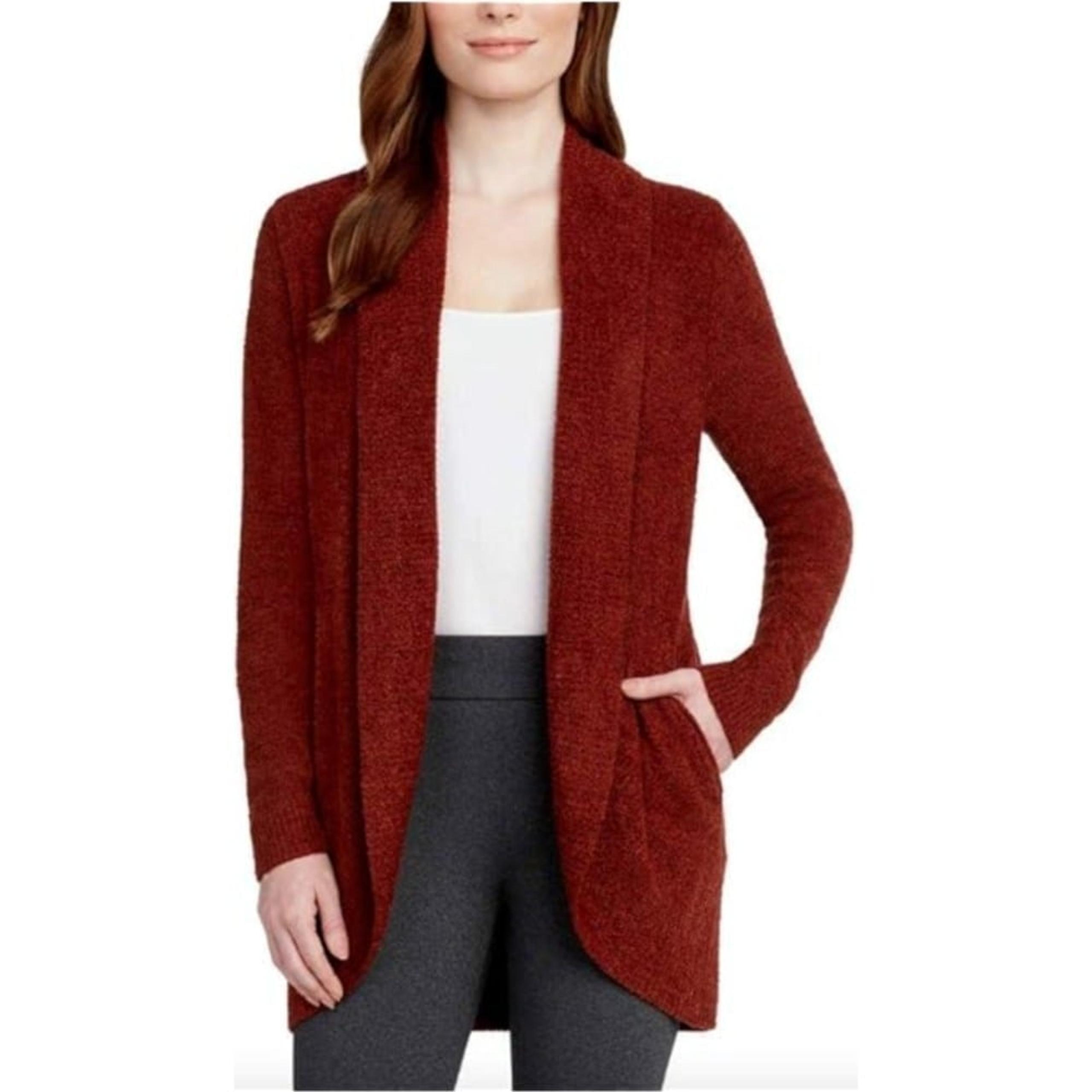 Max & Mia Cozy Cardigan Open Front Knit Sweater Soft Burgundy Small NWOT