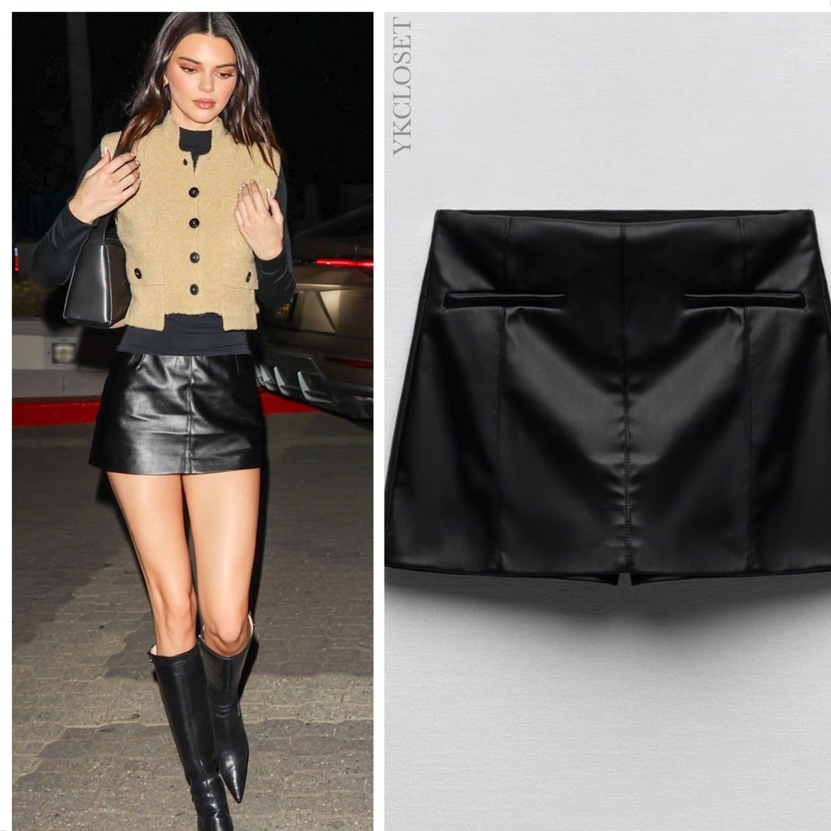 Zara Faux leather skort