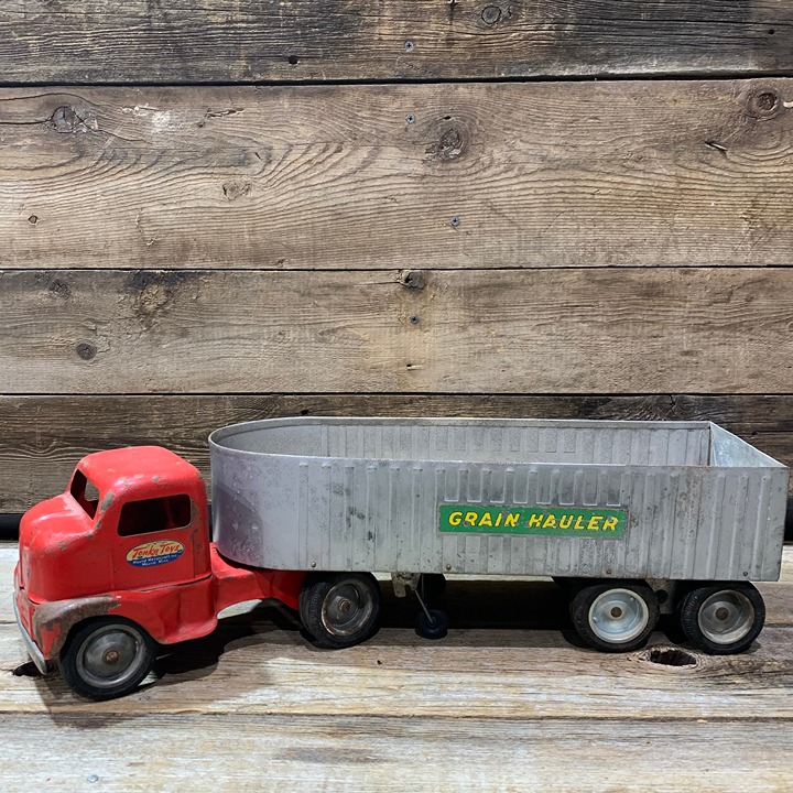 1950s Tonka, Grain Hauler, Semi-Tractor & Trailer, Pressed Steel