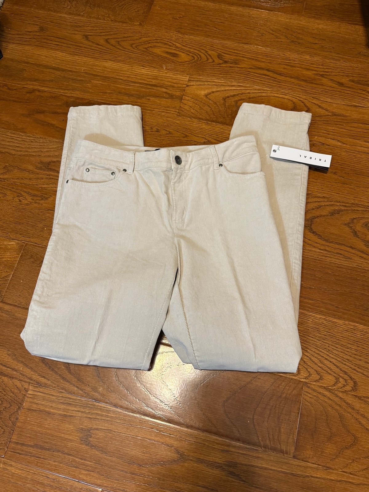 NWT Tribal size 10 beige corduroy high rise pants