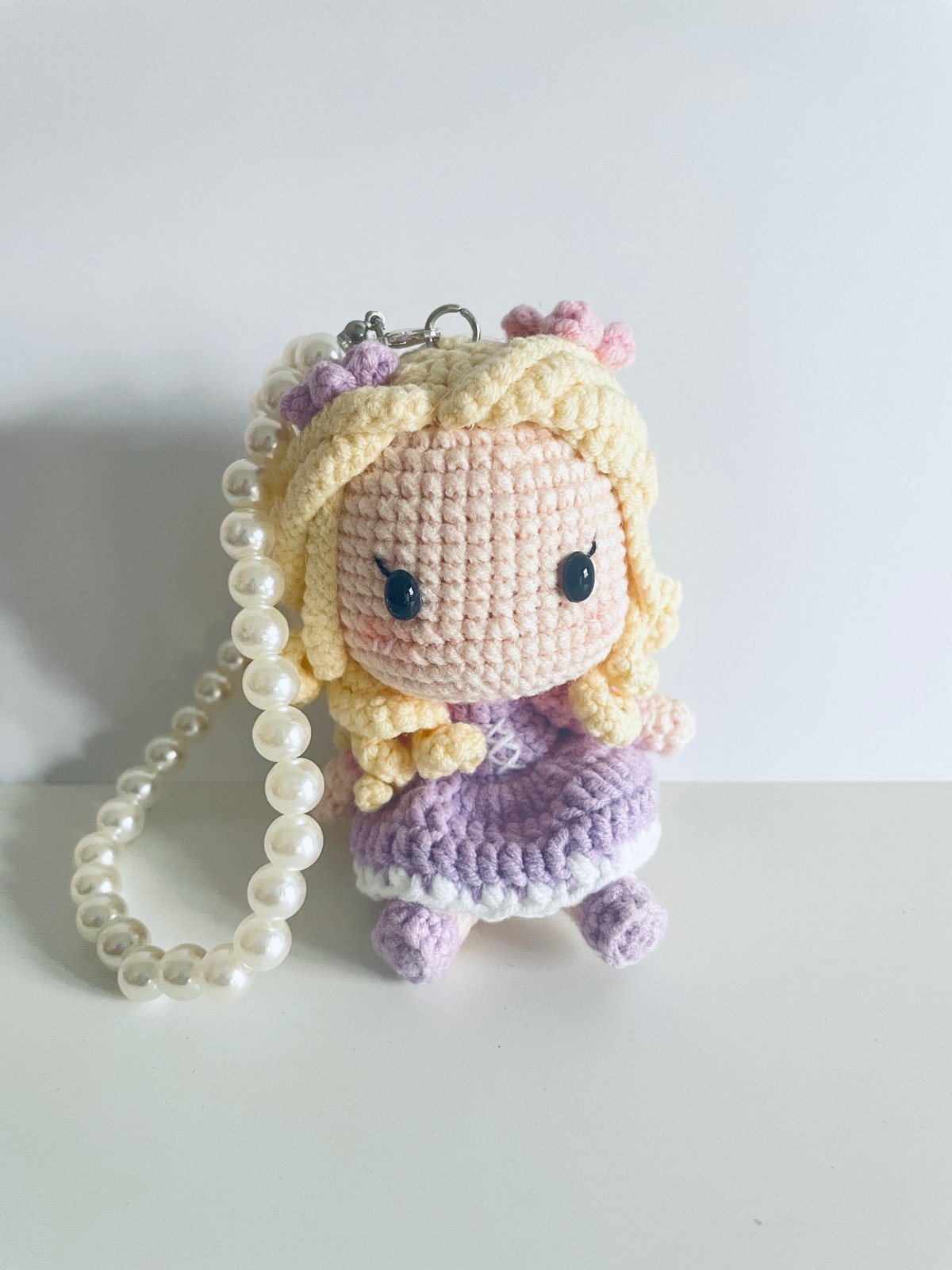 Handmade stuffed Princess Repunzel keychain