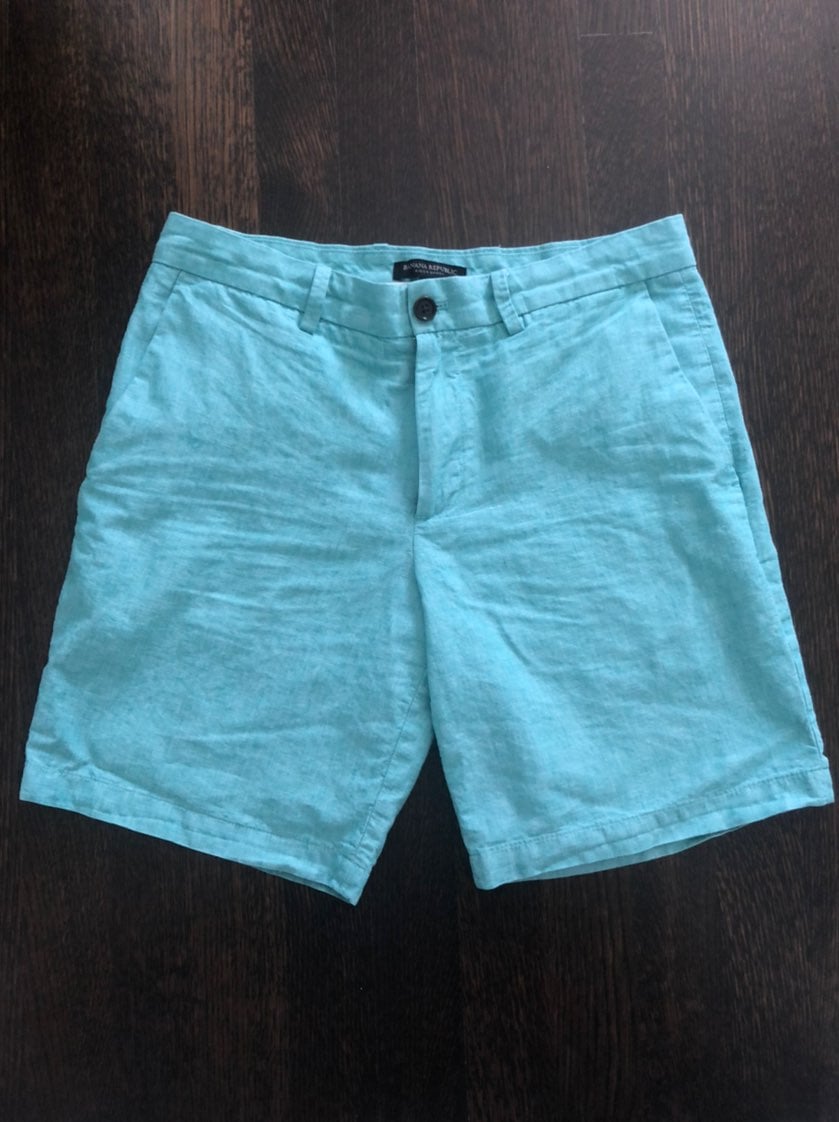 Banana Republic Teal Linen Shorts (32 w
