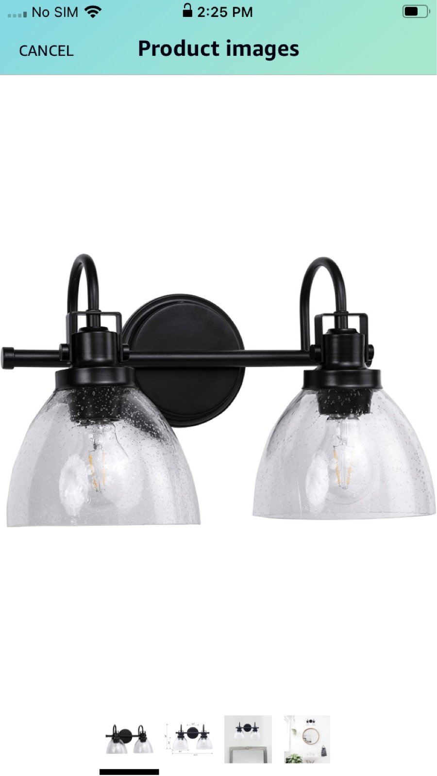 Homenovo Lighting Marden 2-Light Bathroom Vanity Light Fixture, Brushed Nickel