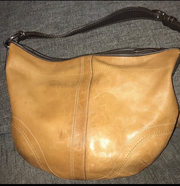 LN Coach F10907 Soho Collection Leather Shoulder Tote Bag Handbag - Tan - M