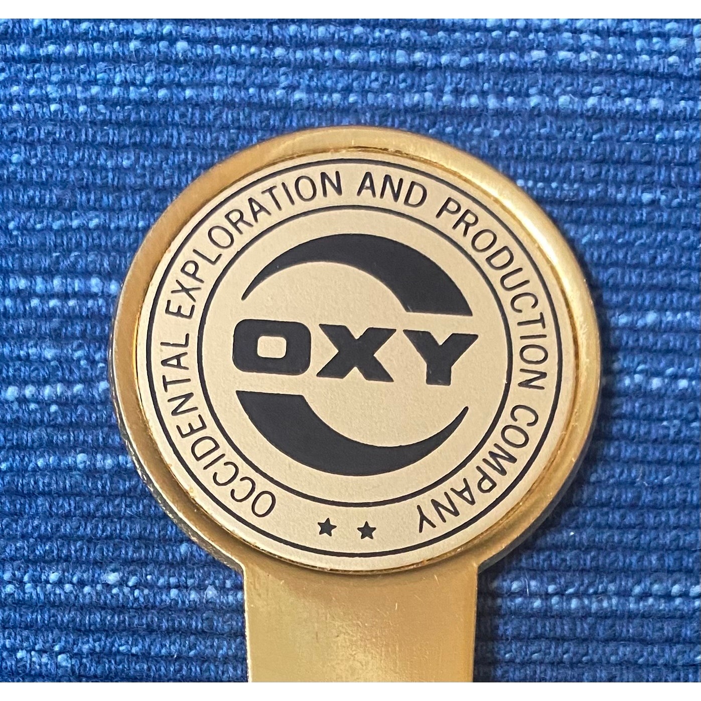 Occidental Gas Oil Advertising Letter Opener Brass OXY Petroleum w/ Sheath 982A