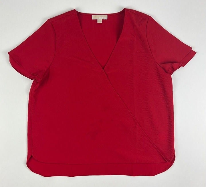 MICHAEL Michael Kors Women's XL V-neck Tulip Sleeve Blouse MSRP 88
