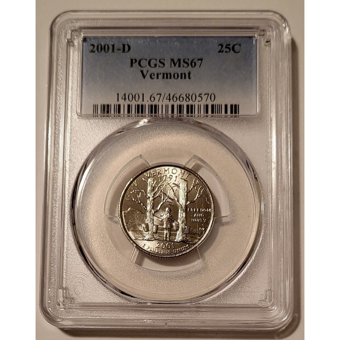 2001 D Vermont State Quarter MS67 PCGS