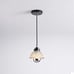 Black Hanging Pendant With Ripple Glass Shade - Industrial Modern Lighting