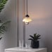 Black Hanging Pendant With Ripple Glass Shade - Industrial Modern Lighting